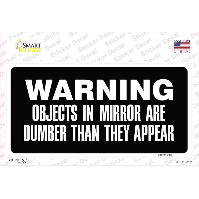 LP-5252s-M Objects in Mirror Novelty Sticker Decal - Medium