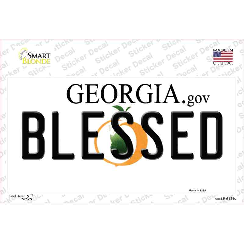 LP-6151s-M Blessed Georgia Novelty Sticker Decal - Medium