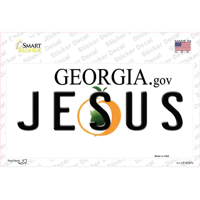 LP-6167s-M Jesus Georgia Novelty Sticker Decal - Medium