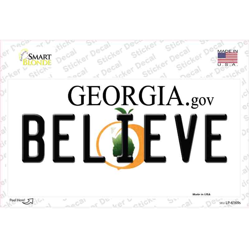 LP-6169s-M Believe Georgia Novelty Sticker Decal - Medium