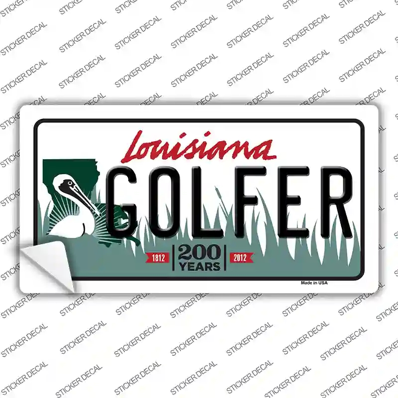 LP-6193s-L Golfer Louisiana Novelty Sticker Decal - Large