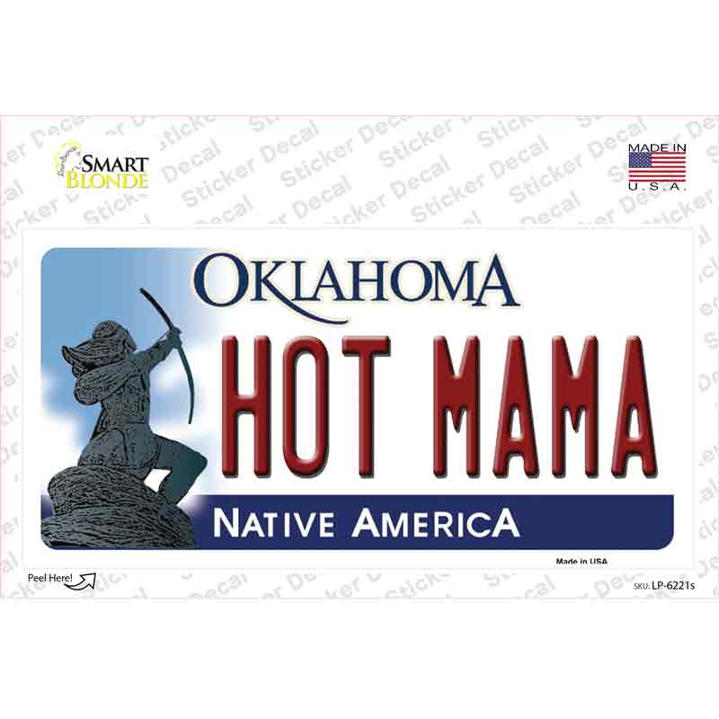 LP-6221s-M Hot Mama Oklahoma Novelty Sticker Decal - Medium