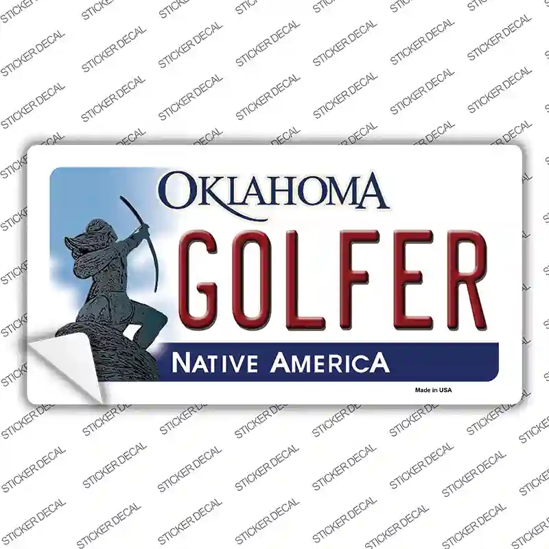 LP-6225s-L Golfer Oklahoma Novelty Sticker Decal - Large