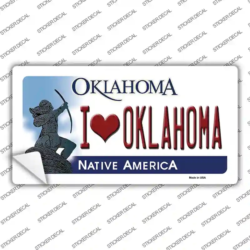 LP-6233s-S I Love Oklahoma Novelty Sticker Decal - Small