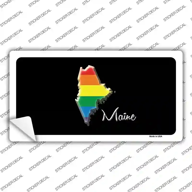 LP-6333s-S Maine Rainbow Novelty Sticker Decal - Small