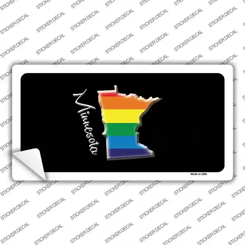 LP-6337s-S Minnesota Rainbow Novelty Sticker Decal - Small