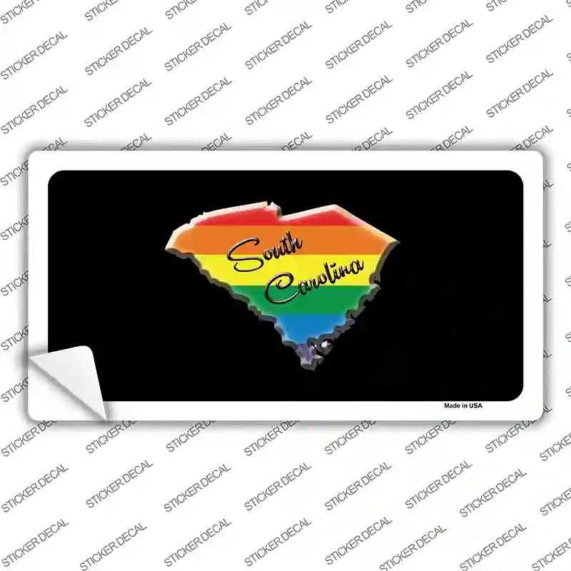 LP-6354s-S South Carolina Rainbow Novelty Sticker Decal - Small