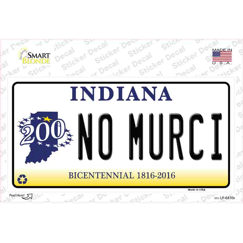LP-6410s-M No Murci Indiana Novelty Sticker Decal - Medium