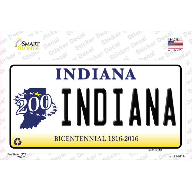 LP-6411s-M Indiana Novelty Sticker Decal - Medium