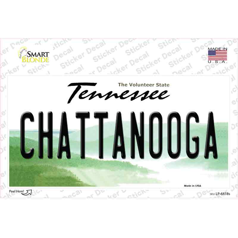 LP-6418s-M Chattanooga Tennessee Novelty Sticker Decal - Medium