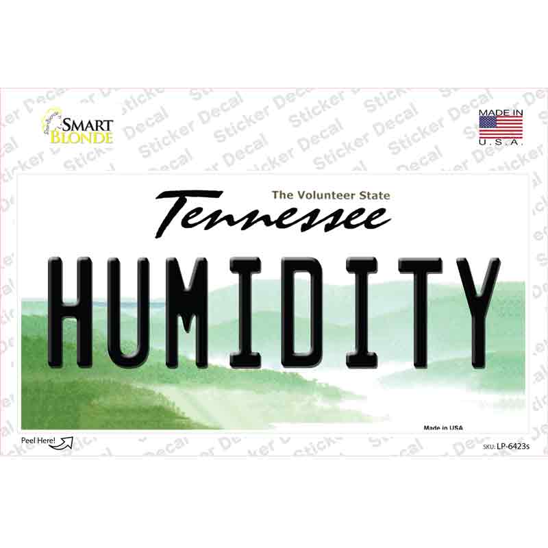 LP-6423s-M Humidity Tennessee Novelty Sticker Decal - Medium