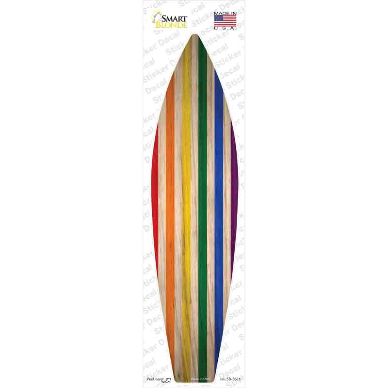 SB-361s-M Rainbow Striped Novelty Surfboard Sticker Decal - Medium