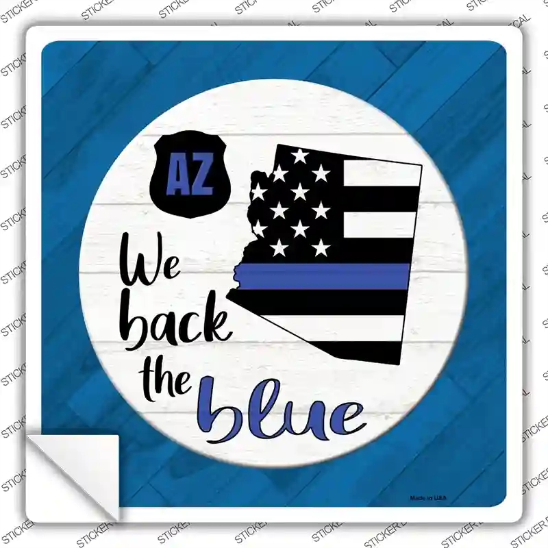 SQ-1005s-XL Arizona Back the Blue Novelty Square Sticker Decal - Extra Large