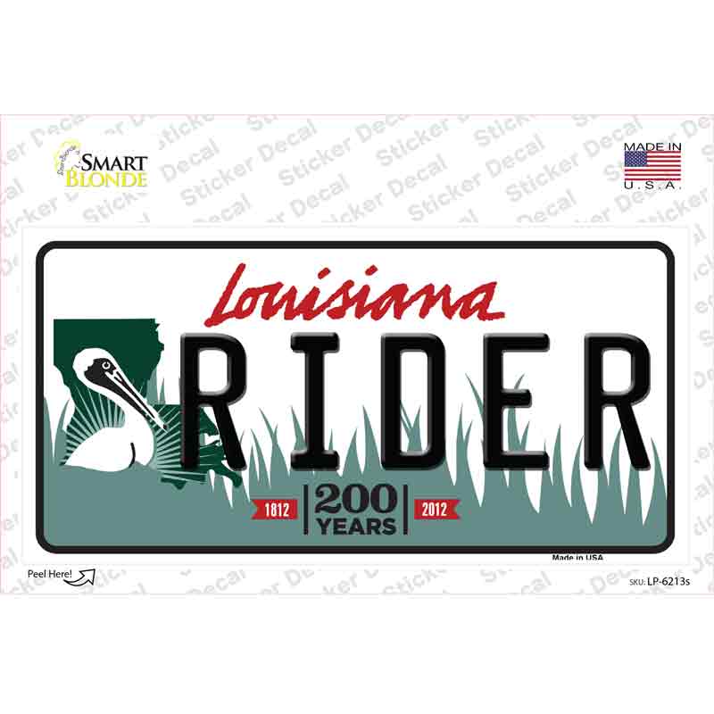 LP-6213s-M Rider Louisiana Novelty Sticker Decal - Medium