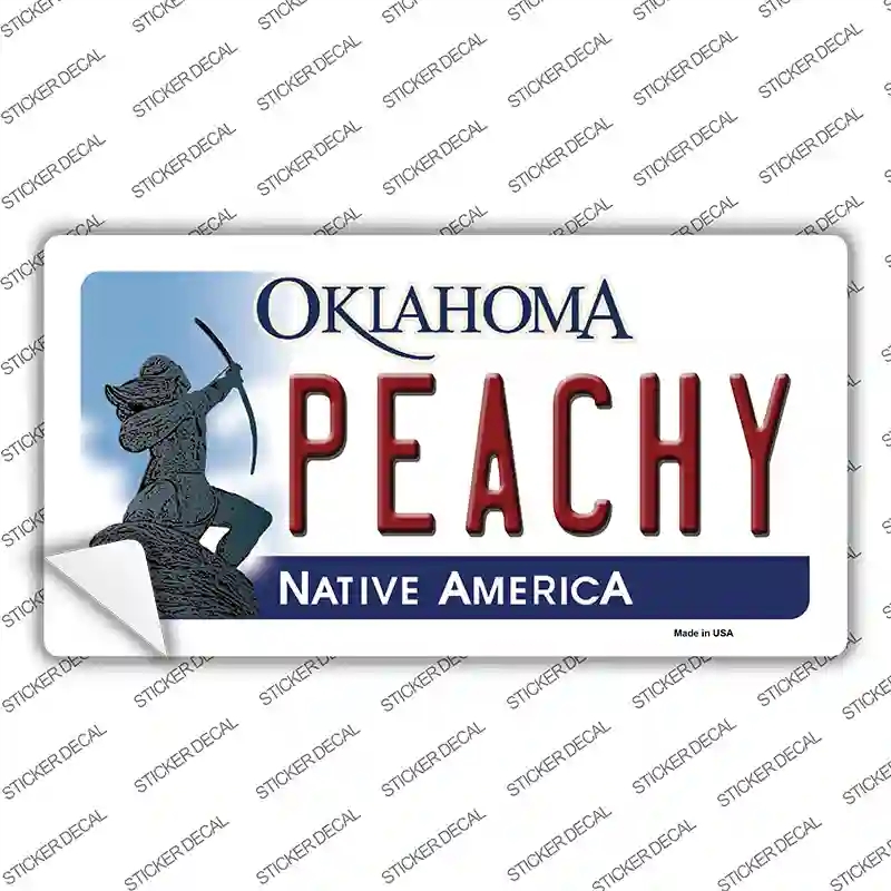 LP-6248s-S Peachy Oklahoma Novelty Sticker Decal - Small