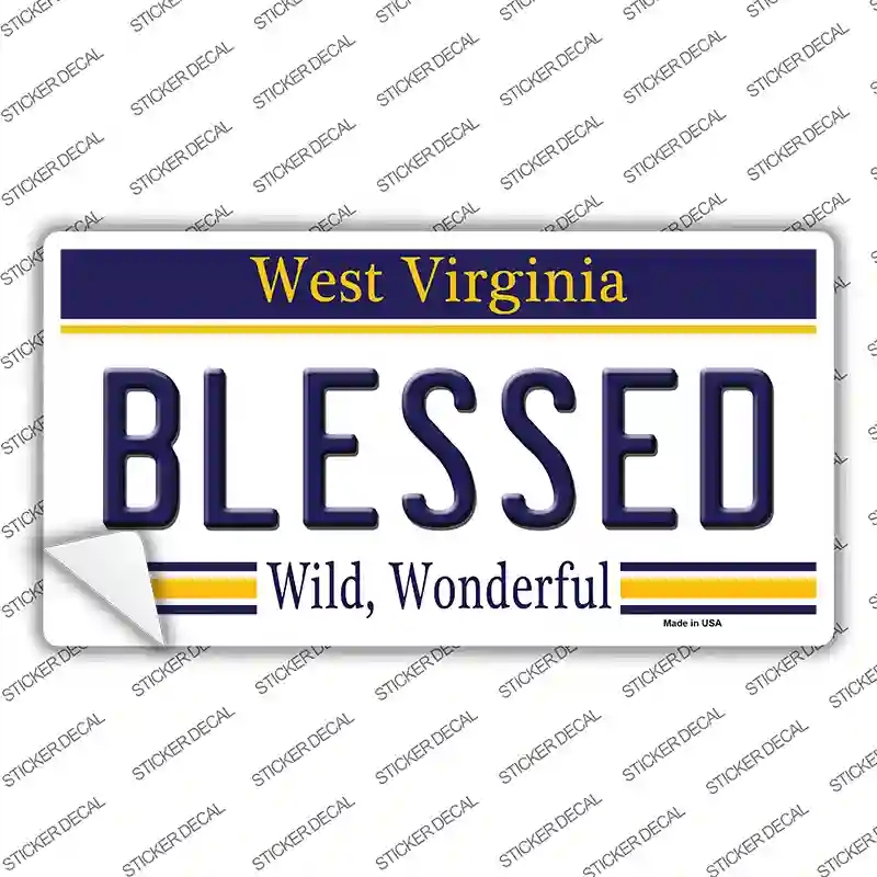 LP-6510s-S Blessed West Virginia Novelty Sticker Decal - Small