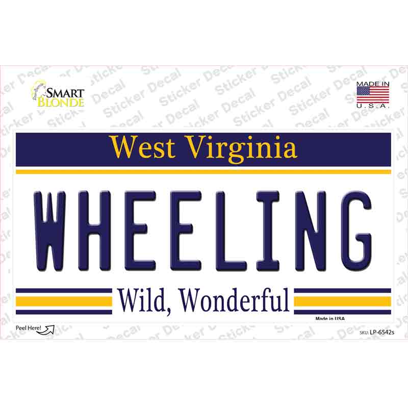LP-6542s-M Wheeling West Virginia Novelty Sticker Decal - Medium