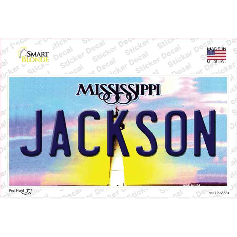 LP-6555s-M Jackson Mississippi Novelty Sticker Decal - Medium
