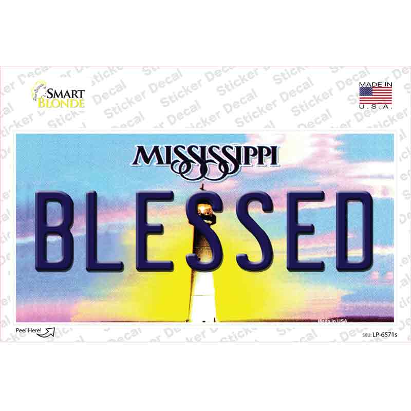 LP-6571s-M Blessed Mississippi Novelty Sticker Decal - Medium