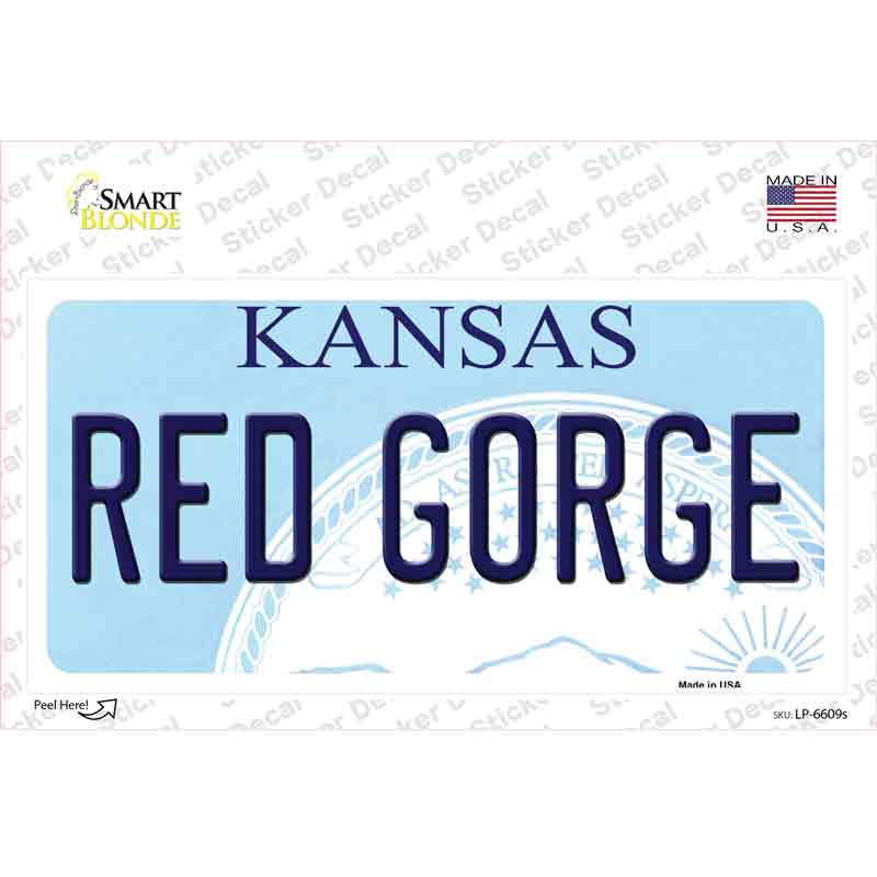 LP-6609s-M Red Gorge Kansas Novelty Sticker Decal - Medium