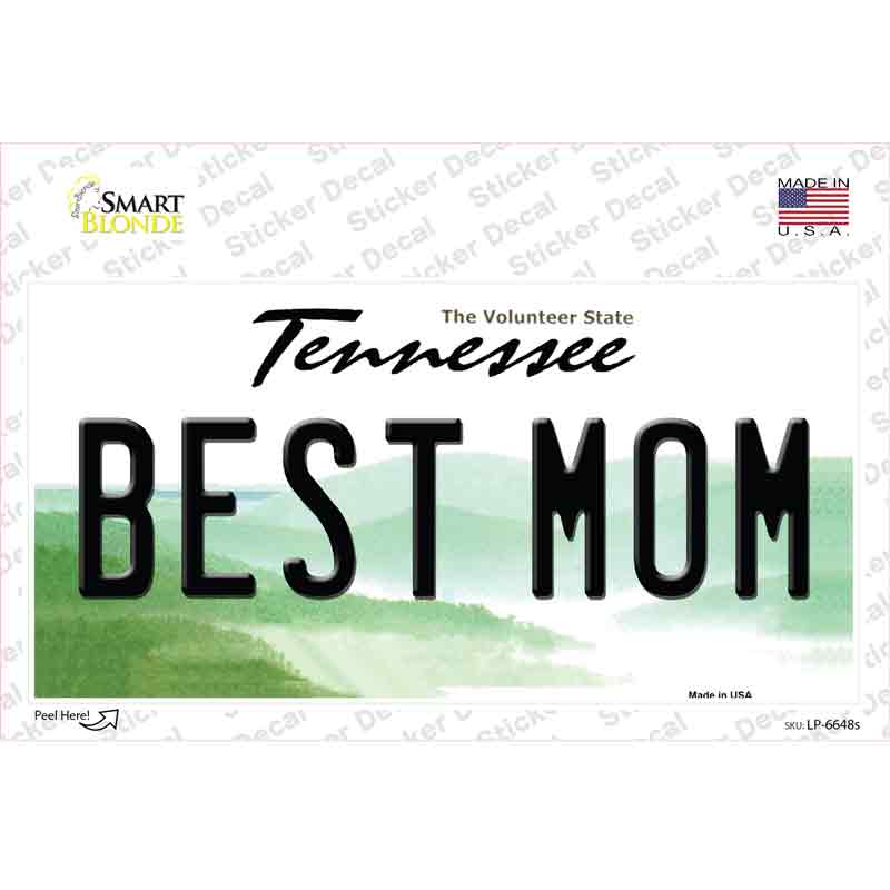 LP-6648s-M Best Mom Tennessee Novelty Sticker Decal - Medium