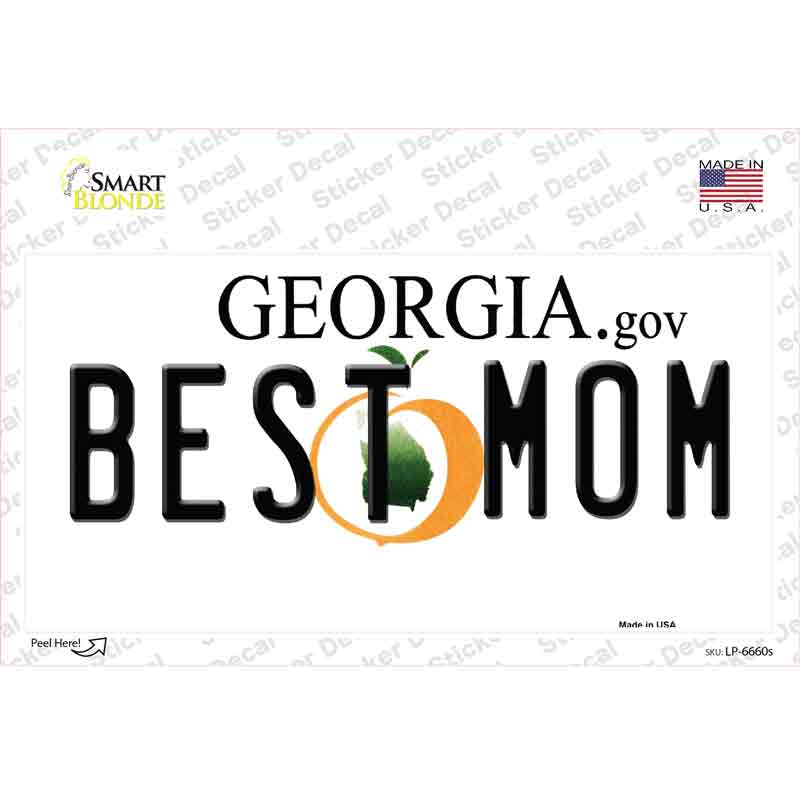 LP-6660s-M Best Mom Georgia Novelty Sticker Decal - Medium
