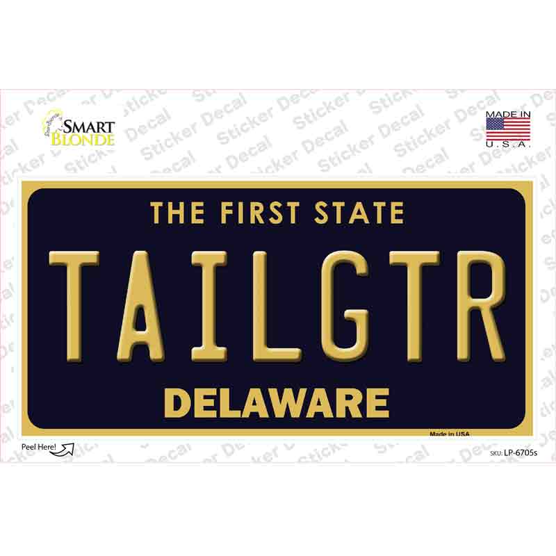 LP-6705s-M Tailgtr Delaware Novelty Sticker Decal - Medium