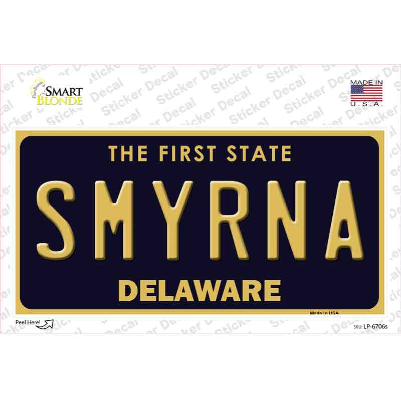 LP-6706s-M Smyrna Delaware Novelty Sticker Decal - Medium