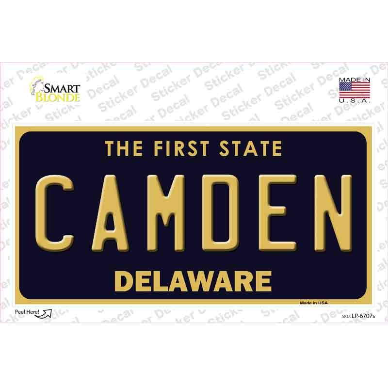 LP-6707s-M Camden Delaware Novelty Sticker Decal - Medium