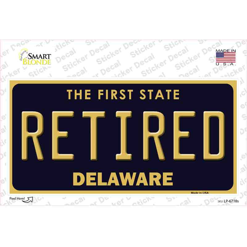 LP-6718s-M Retired Delaware Novelty Sticker Decal - Medium