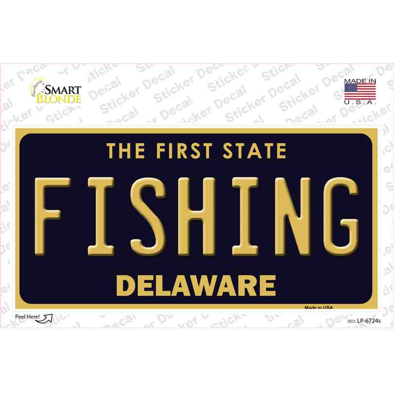 LP-6724s-M Fishing Delaware Novelty Sticker Decal - Medium