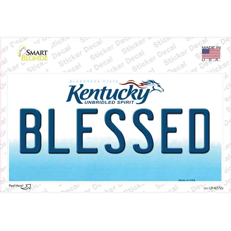 LP-6772s-M Blessed Kentucky Novelty Sticker Decal - Medium