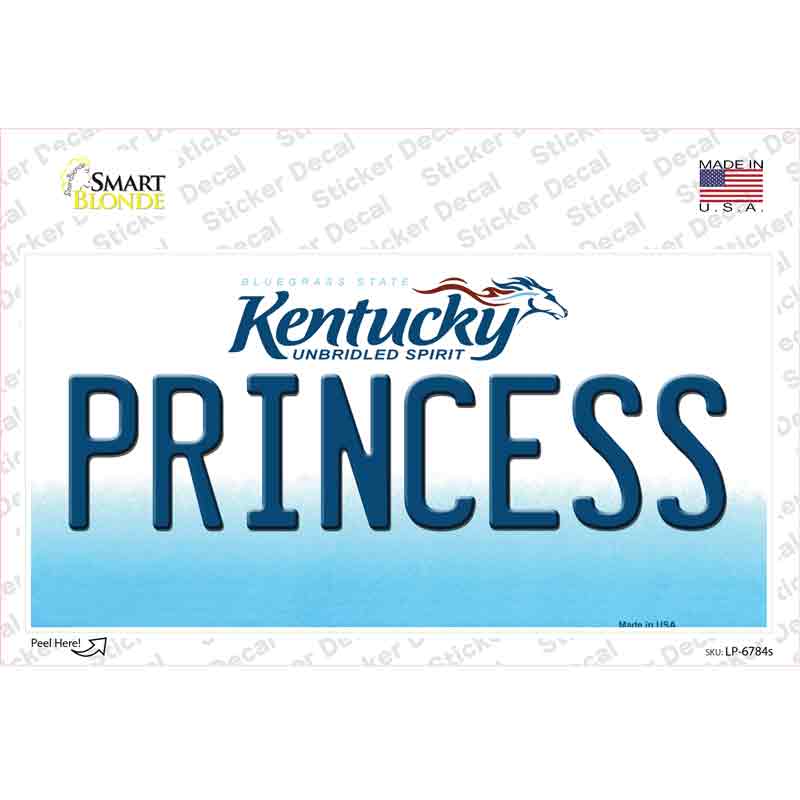LP-6784s-M Princess Kentucky Novelty Sticker Decal - Medium