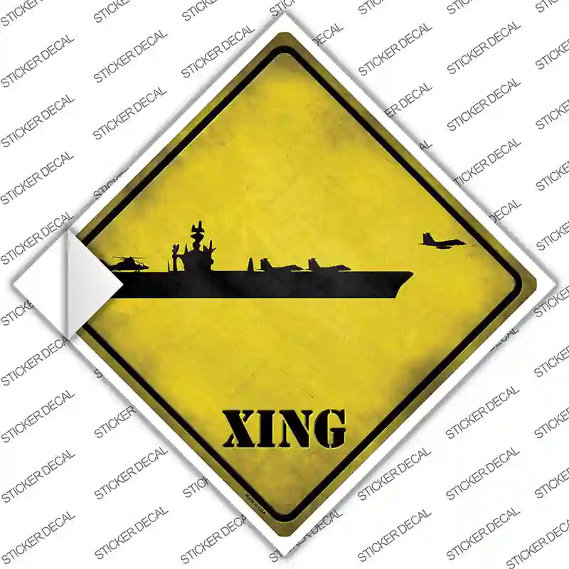 CX-175s-S Aircraft Carrier Xing Novelty Diamond Sticker Decal - Small
