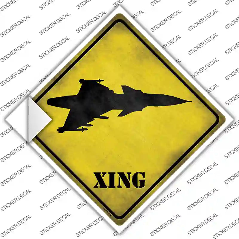 CX-182s-S Jet Fighter Xing Novelty Diamond Sticker Decal - Small