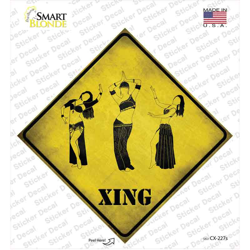 CX-227s-M Belly Dancers Xing Novelty Diamond Sticker Decal - Medium