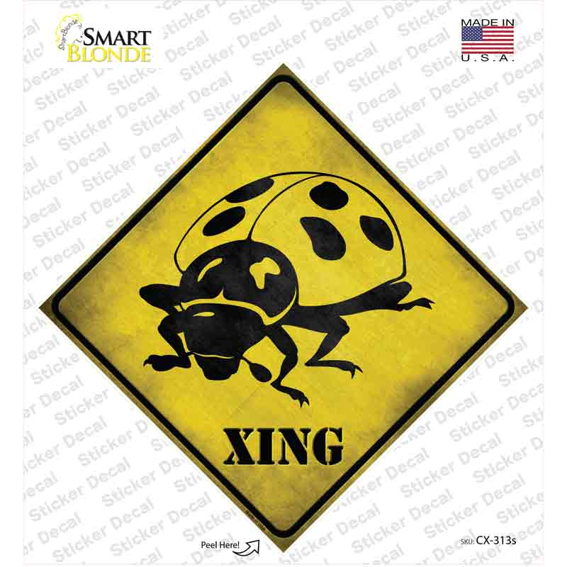 CX-313s-M Ladybug Xing Novelty Diamond Sticker Decal - Medium