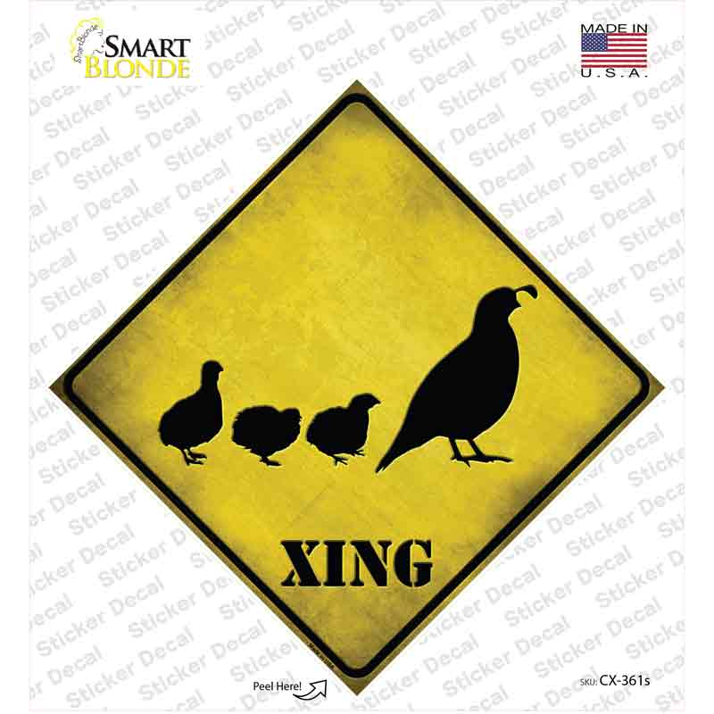 CX-361s-M Quail Xing Novelty Diamond Sticker Decal - Medium