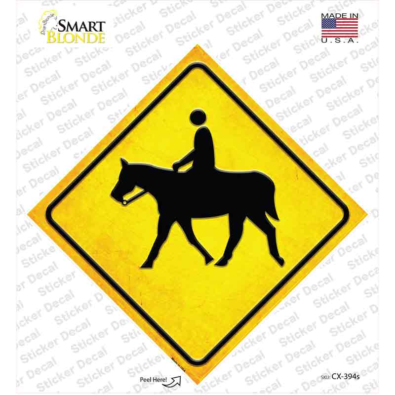 CX-394s-M Horse Rider Novelty Diamond Sticker Decal - Medium