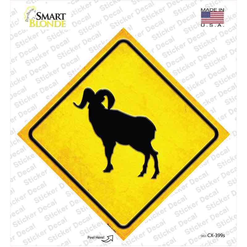 CX-399s-M Sheep & Mountain Goat Novelty Diamond Sticker Decal - Medium