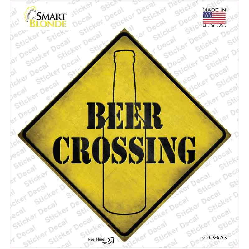 CX-626s-M Beer Bottle Crossing Novelty Diamond Sticker Decal - Medium