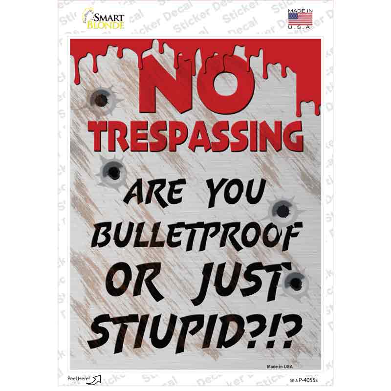 P-4055s-M Are Your Bulletproof Novelty Rectangle Sticker Decal - Medium