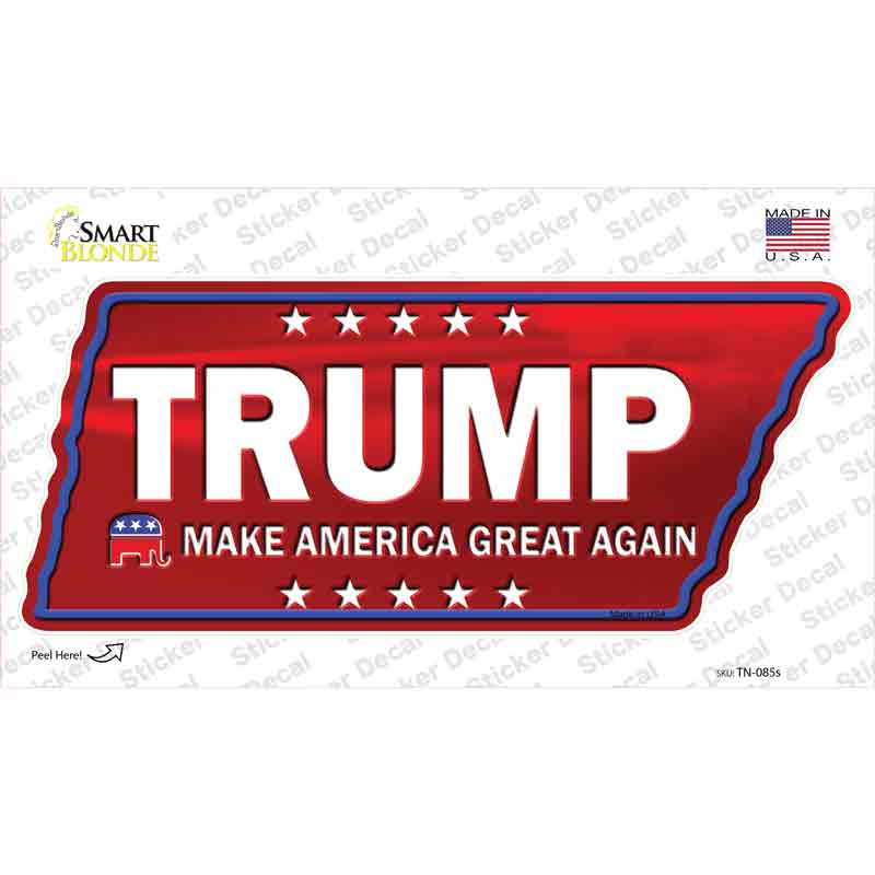 TN-085s-M Trump Novelty Tennessee Shape Sticker Decal - Medium