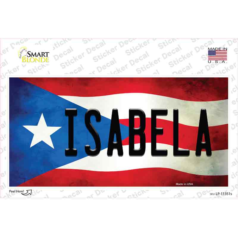 LP-11351s-M Isabela Puerto Rico Flag Novelty Sticker Decal - Medium