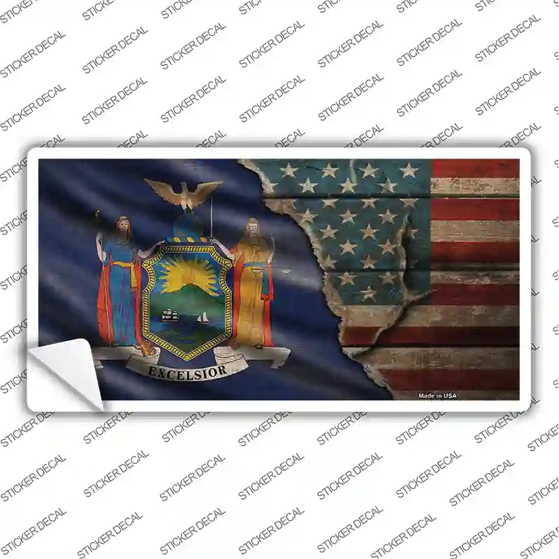 LP-12411s-S   York & American Flag Novelty Sticker Decal - Small