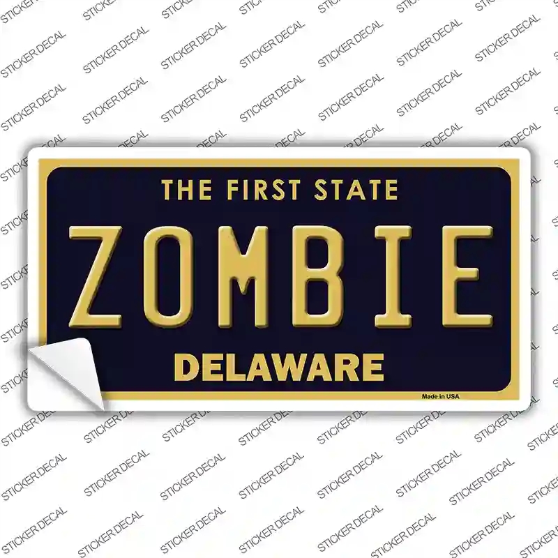 LP-6704s-S Zombie Delaware Novelty Sticker Decal - Small