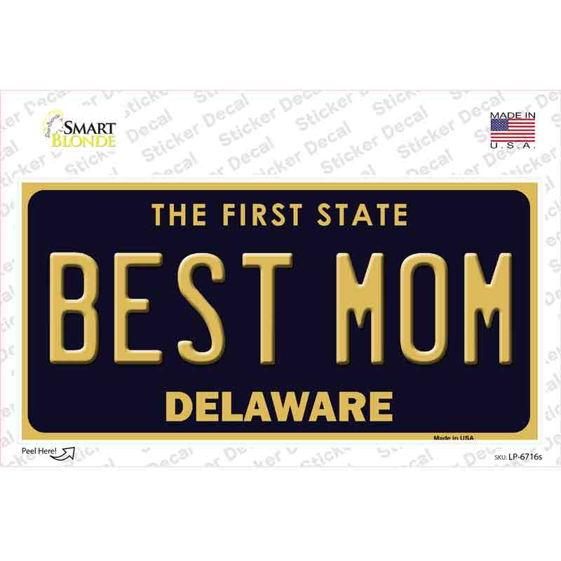 LP-6716s-M Best Mom Delaware Novelty Sticker Decal - Medium