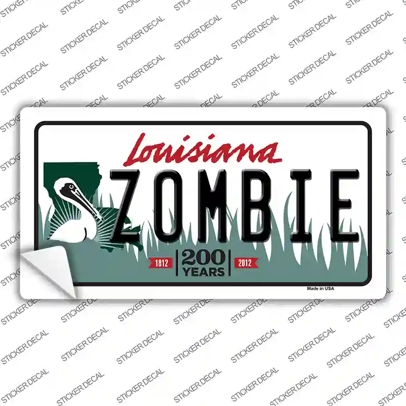 LP-6749s-S Zombie Louisiana Novelty Sticker Decal - Small