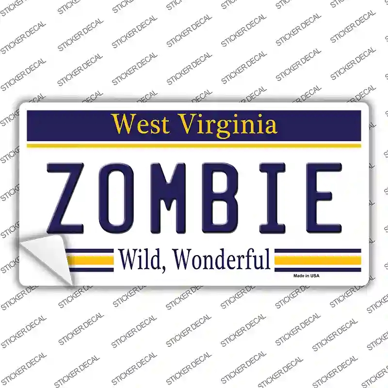 LP-6754s-S Zombie West Virginia Novelty Sticker Decal - Small