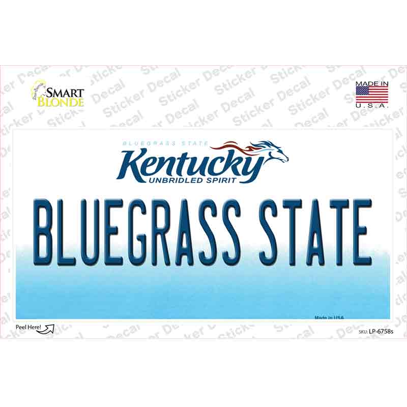 LP-6758s-M Bluegrass State Kentucky Novelty Sticker Decal - Medium